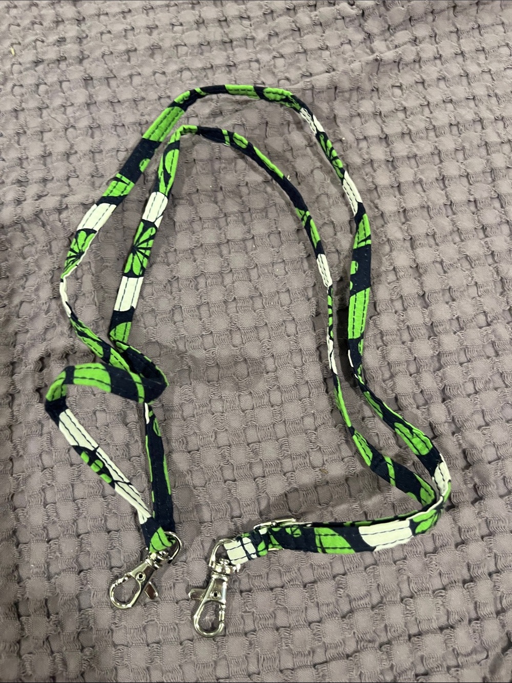 Vera Bradley Lucky You 2015 Navy, Green & White Floral Lanyard